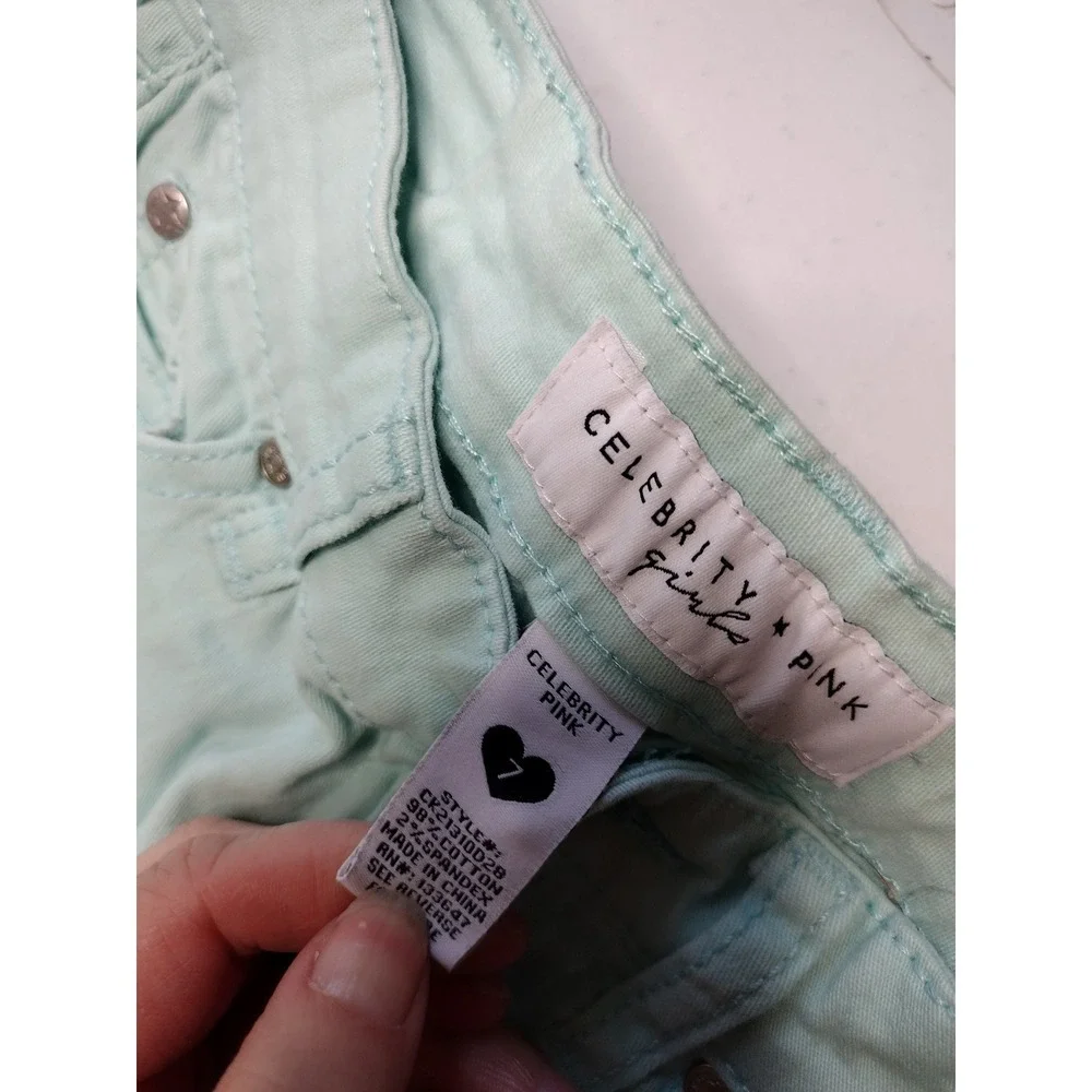 Girls Skinny Jeans Lot 3 Justice‎ Cherokee Celebrity Pink Blue Mint Size 7